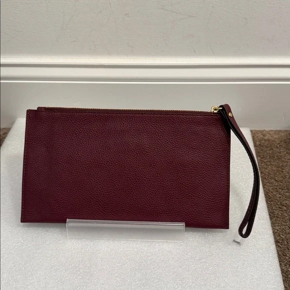 Michael Kors Pebbled Leather burgundy wine Wristlet Clutch - Picture 2 of 6